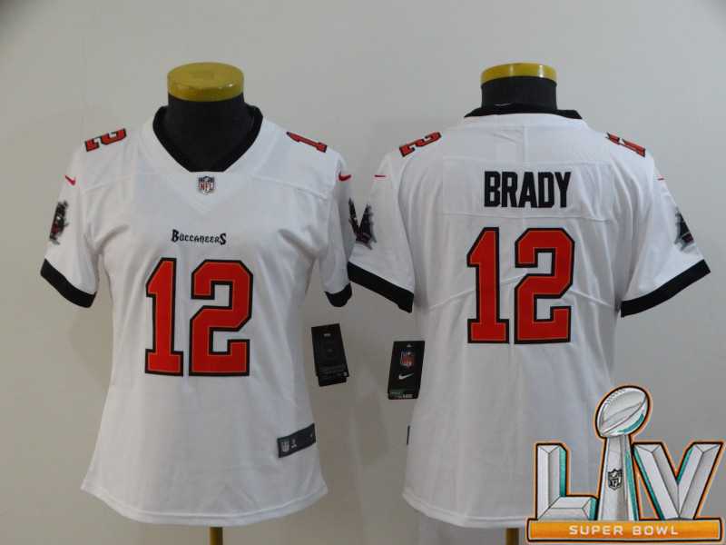 Super Bowl LV 2021 WomenTampa Bay Buccaneers 12 Brady white New Nike Limited Vapor Untouchable NFL Jerseys